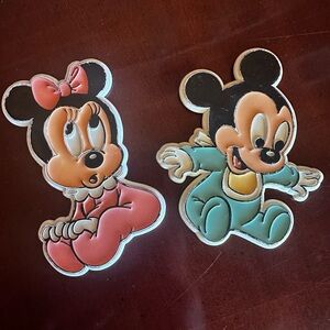 Vintage baby Mickey and Minnie magnets